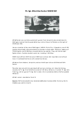 A preview of a PDF biography for Bunker, Alfred Alan